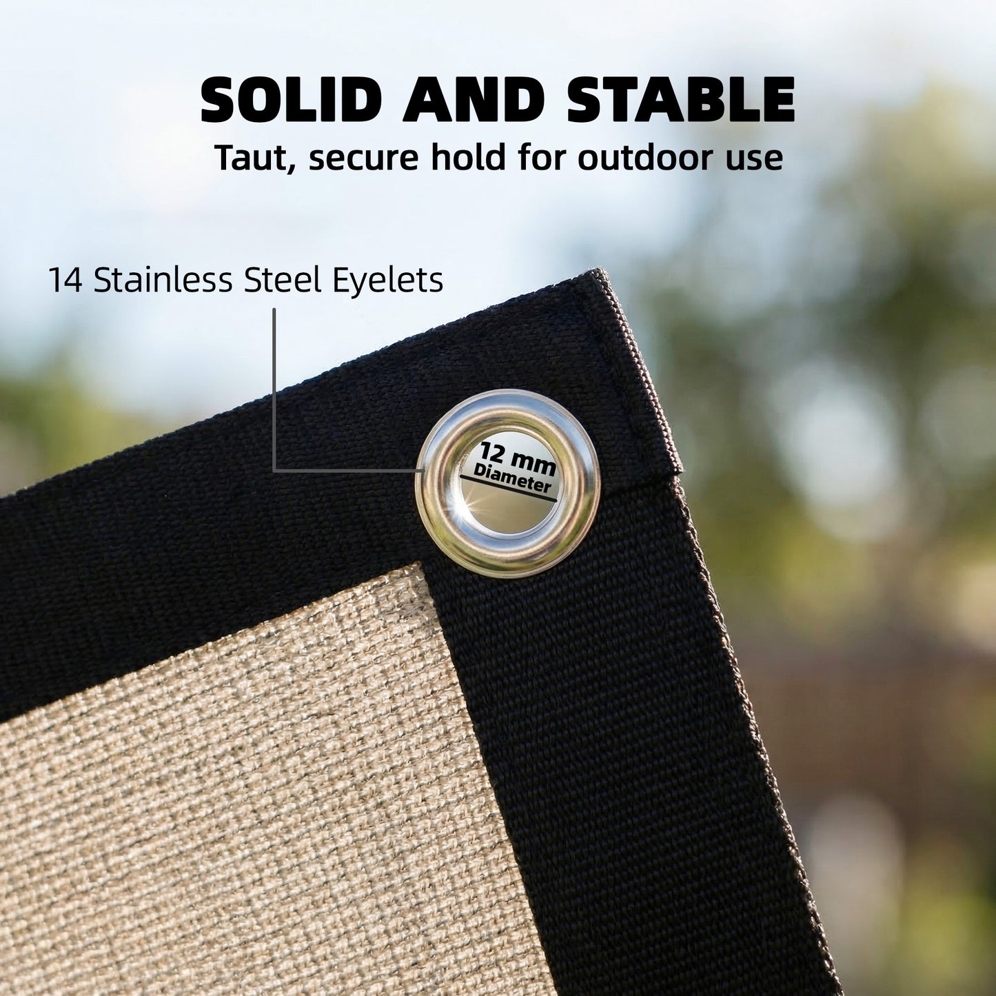 Outsunny Sun Shade Sail UV Protection Canopy with Stainless Steel Eyelets for Patio Garden 3 x 3.6 m Beige