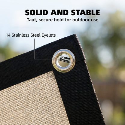 Outsunny Sun Shade Sail UV Protection Canopy with Stainless Steel Eyelets for Patio Garden 3 x 3.6 m Beige
