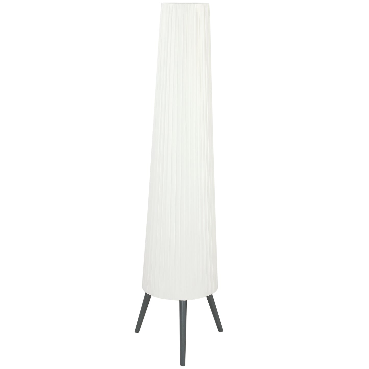 HOMCOM Dimmable Tripod Floor Lamp with Foot Switch, Nordic Standing Lamp with Fabric Shade, 153cm, White