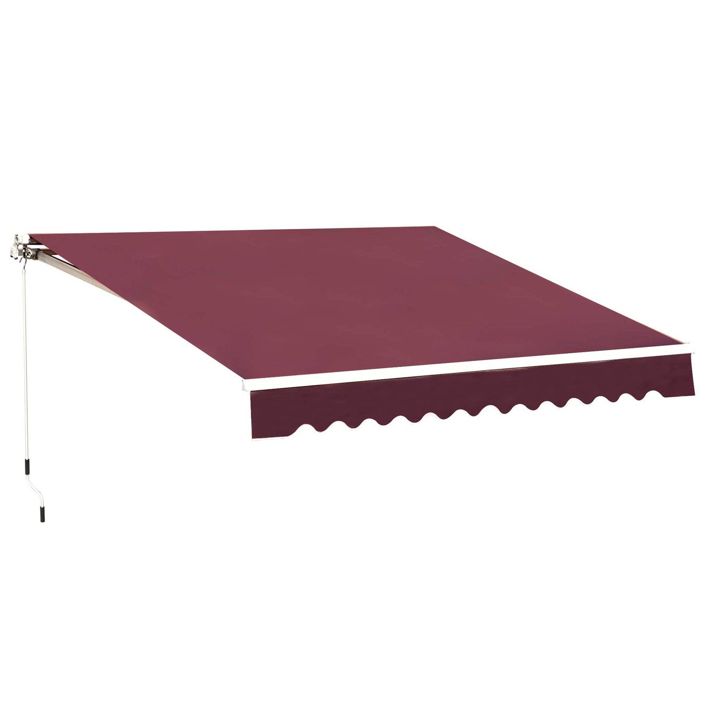Outsunny 3 x 2.5m Manual Retractable Awning for Patio 45-75° Sun Canopy with Waterproof Fabric - Wine Red