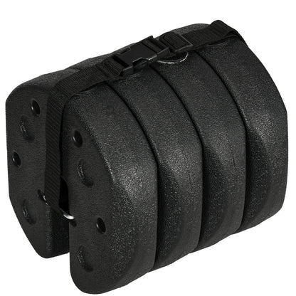 Outsunny Total 12KG Gazebo Weights Set of 4, Weights for Gazebo Legs with Reinforce Pins and Carry Belt, for Canopies Tents