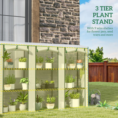 Outsunny 46 x 215cm Nine-Shelf Greenhouse