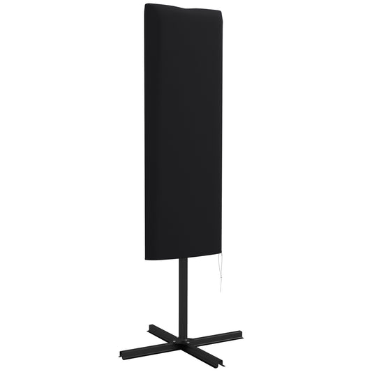 Outsunny Garden Parasol Cover, Outdoor Patio Umbrella Protector Weatherproof Garden Patio with Rod, Zipper for 2-4.6m Parasol, Φ60 x 160cm, Black