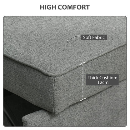 HOMCOM Double Sofa Bed Click Clack Sofa Bed Pull Out Bed with Adjustable Backrest for Living Room and Bedroom Grey