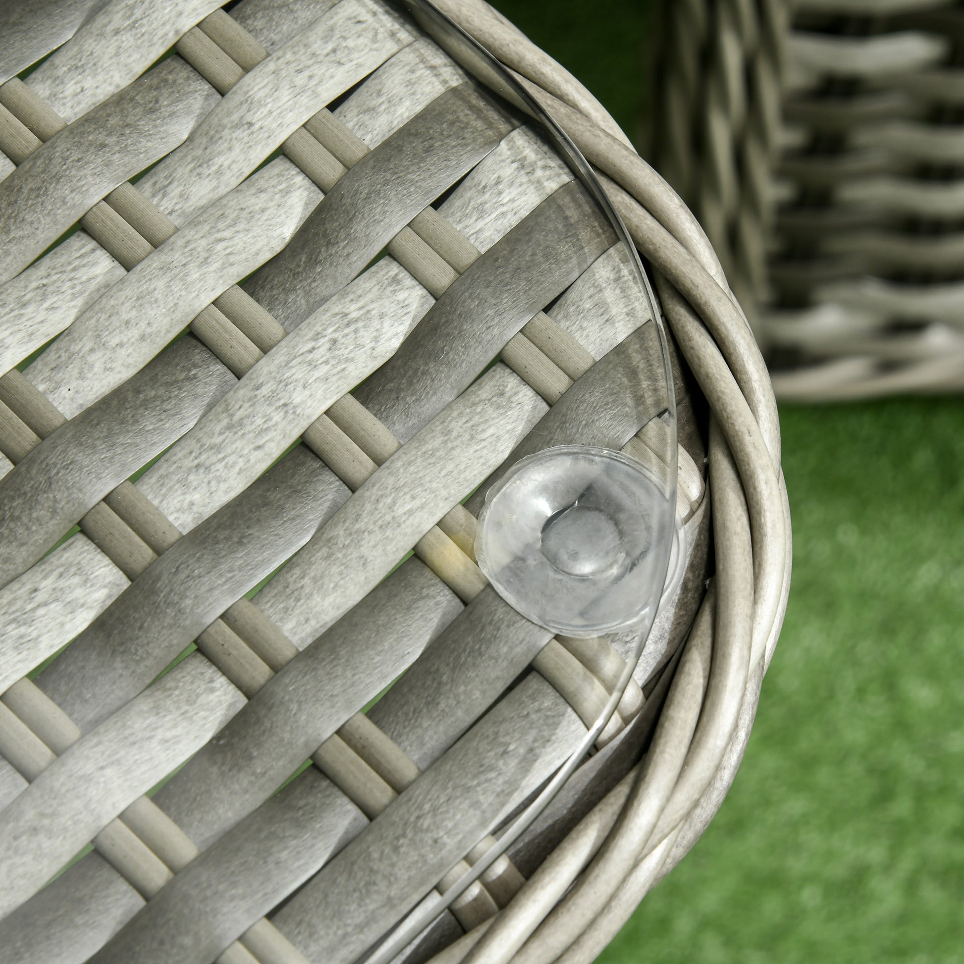 Outsunny Four-Piece Rattan Set, with Glass-Top Table - Grey--ChewyGames-ChewyGames