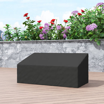 Outsunny 600D Oxford Cloth Garden Furniture Cover Waterproof, 3 Seater Sofa Protector for Patio, Outdoor, Black, 218 x 111 x 63-101 cm