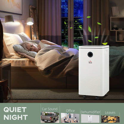 HOMCOM 10L/Day Dehumidifier with WiFi Smart App Control, 2.5L Water Tank, Digital Display, Sleep Mode, 24H Timer, Laundry Clothes Drying, for Home and Large Room Basement