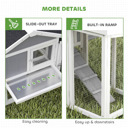 PawHut Large Chicken Coop, Wooden Outdoor Chicken Cage Poultry Hen House with Nesting Box