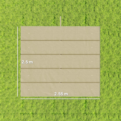 Outsunny Retractable Pergola Cover, 2.55 x 2.5 m Replacement Canopy Fabric for 3 x 3 m Frame, Roof Top Only, Beige