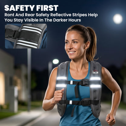 HOMCOM 5KG Weighted Vest, Running Weight Vest with Adjustable Strap, Convenient Pocket and Reflective Strips for Men and Women