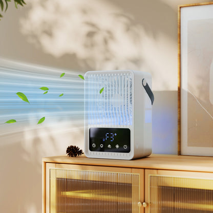 HOMCOM Portable Air Conditioner, 4-in-1 Mini Air Cooler with 3 Wind Speed, 2 Mist Mode, 7 Colour RGB Light, Black
