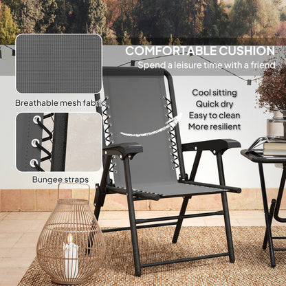 Outsunny Three-Piece Garden Table and Chair Set - Dark Grey--ChewyGames-ChewyGames