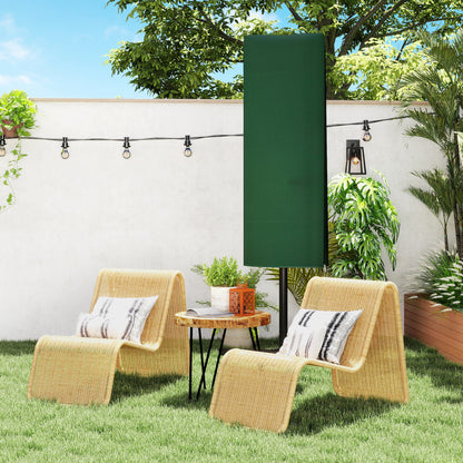 Outsunny Garden Parasol Cover, Outdoor Patio Umbrella Protector Weatherproof Garden Patio for 2-4.6m Parasol, Dark Green