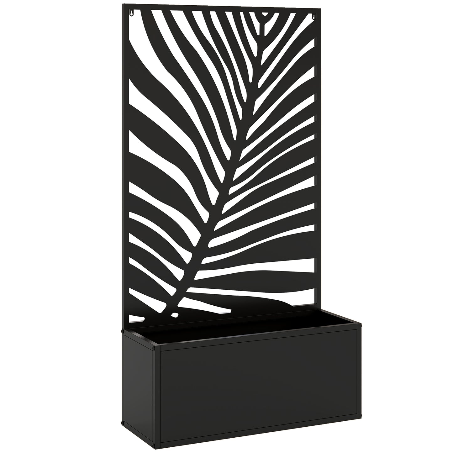 Outsunny Metal Garden Bed for Garden with Trellis, Wall Mounted or Freestanding Raised Planter with Privacy Screen