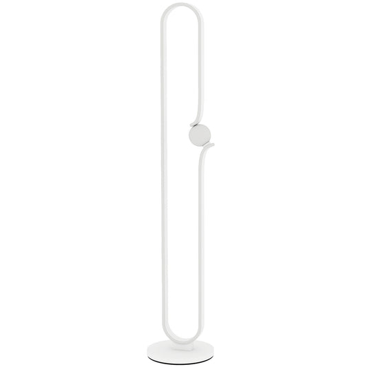 HOMCOM LED Floor Lamp, Dimmable Floor Standing Lamp with Glass Night Light, Foot Switch for Living Room, Bedroom, Office, White