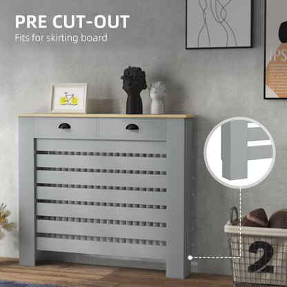 HOMCOM 95.5H x 111Wcm Radiator Cover, with Drawer - Grey--ChewyGames-ChewyGames