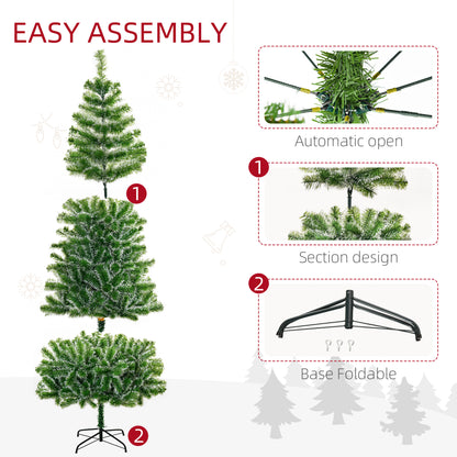 HOMCOM 7FT Indoor Christmas Tree Artificial Decoration Xmas Gift with Metal Stand Branch Tips-Artificial Trees-ChewyGames-ChewyGames