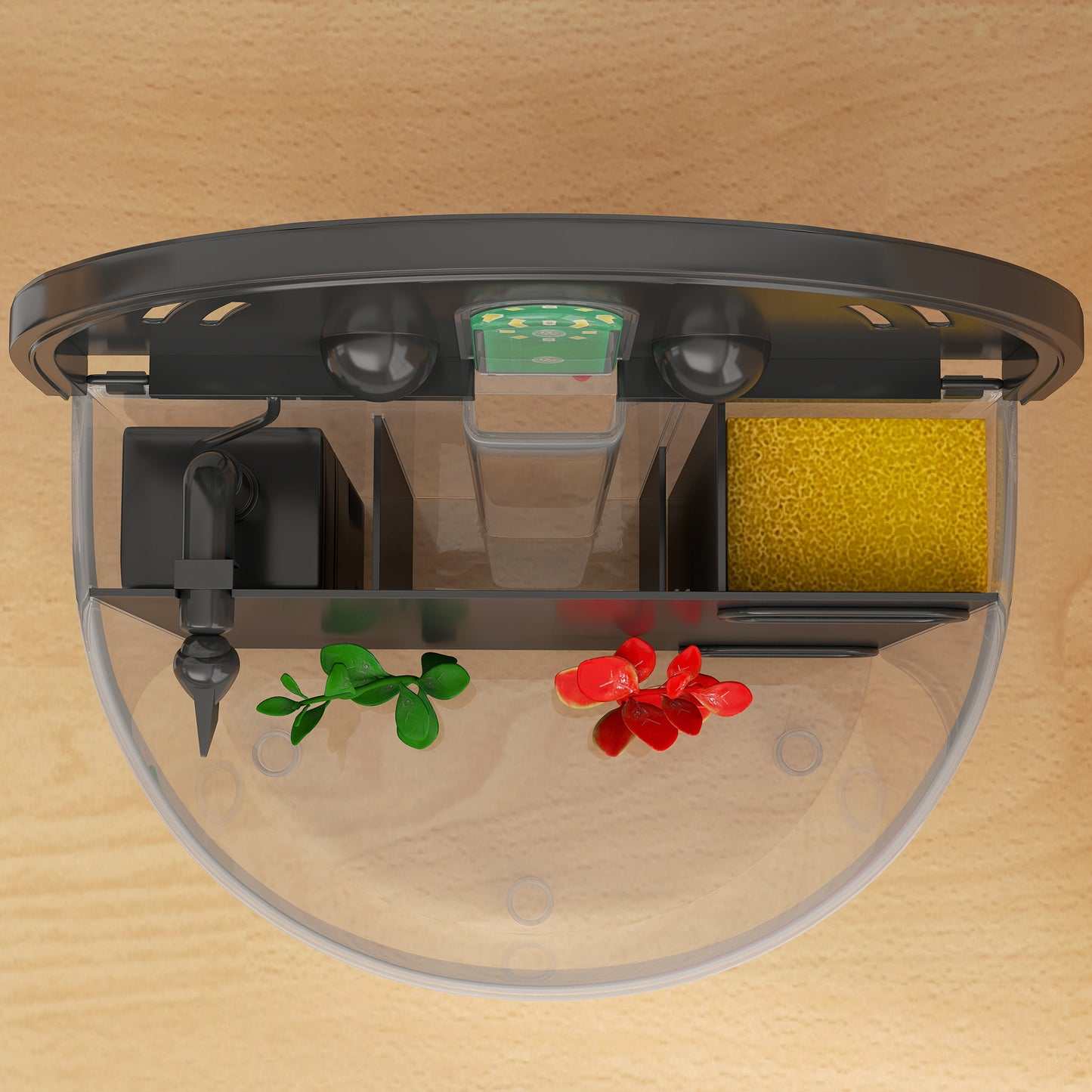 PawHut 3L Small Fish Tank with Filter System, LED Light, Small Fish Tank for Betta, Shrimp, Black