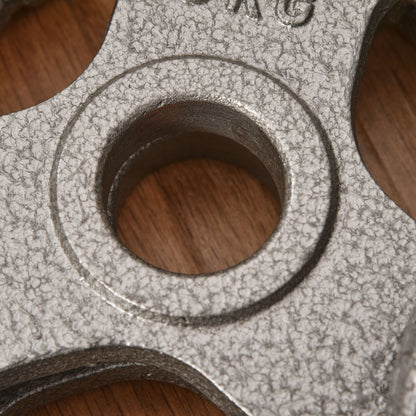 HOMCOM Set of 4 Cast Iron Weight Plate for 2 inch/5cm hole Dumbbell Handle Bar 15kg Dumbbell Plates Barbell Weight 2 x 5kg, 2 x 2.5kg