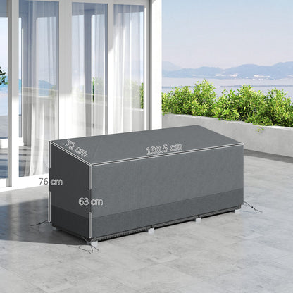 Outsunny Rectangular Patio Garden Furniture Cover Waterproof for 3 Seater Sofa Bistro Set, UV Resistant Protection 600D Oxford Fabric Rattan Lounge Clean Cover, 190 x 72 x 76cm, Grey