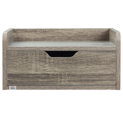HOMCOM Floating Nightstands Set of 2, Wall Mounted Bedside Table with Drawer for Bedroom, Grey