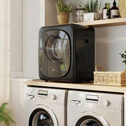 HOMCOM 4kg Vented Tumble Dryer with 5 Drying Mode, 800W Compact Freestanding Front Tumble Dryer, Black
