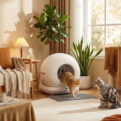 PawHut 72L Self Cleaning Cat Litter Tray Automatic Cat Litter Box APP Control for Multiple Cats