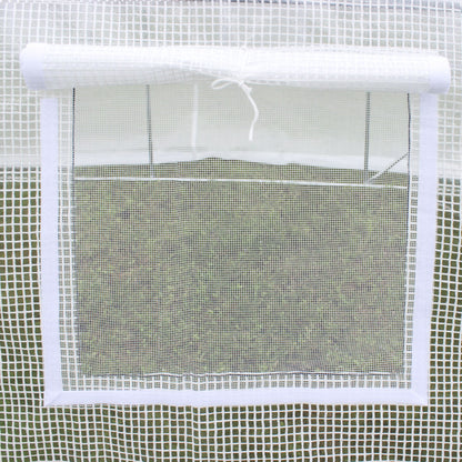 Outsunny 3 x 2 x 2m Polytunnel Greenhouse Replacement Cover ONLY Winter Garden Plant PE Cover for Tunnel Walk-in Greenhouse with Roll-up Windows Door Outdoor, White