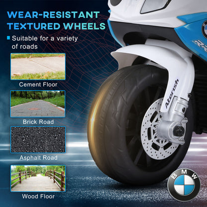 HOMCOM Electric Motorbike for Kids Ride on BMW Motorbike W/Headlights and Music, 6V, Blue