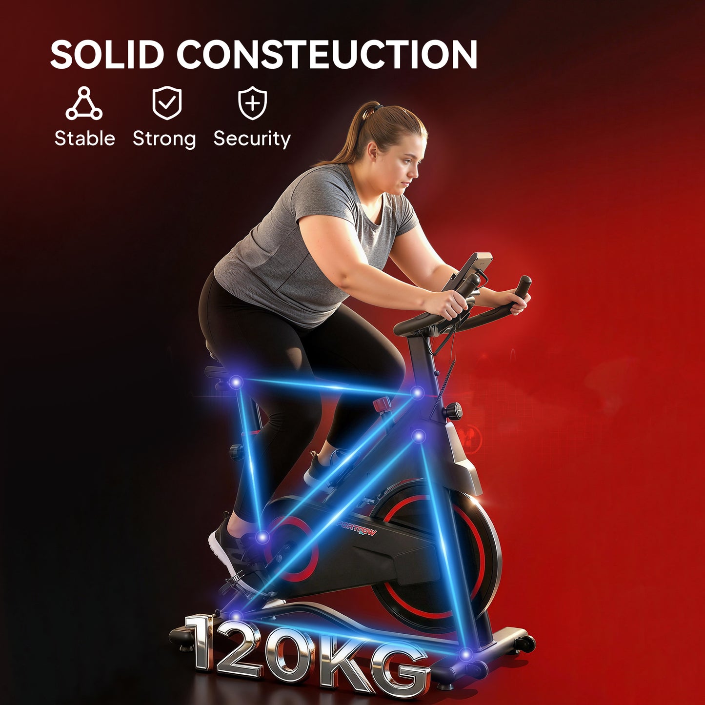 SPORTNOW Exercise Bike, Stationary Bike with Adjustable Magnetic Resistance, Indoor Cycling Equipment with LCD Display
