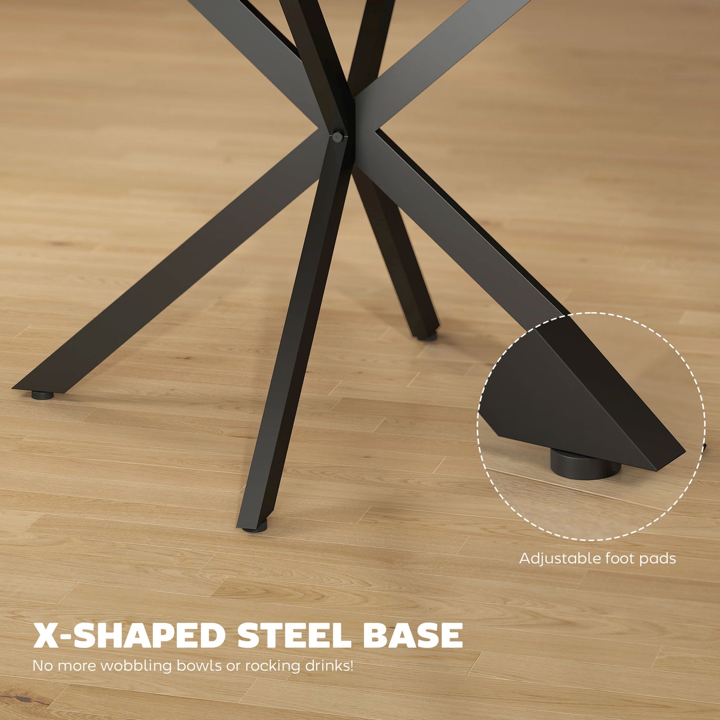HOMCOM Extendable Dining Table for 4-6, Industrial Kitchen Dinner Table with Butterfly Leaf and X-Shape Base, Natural Wood