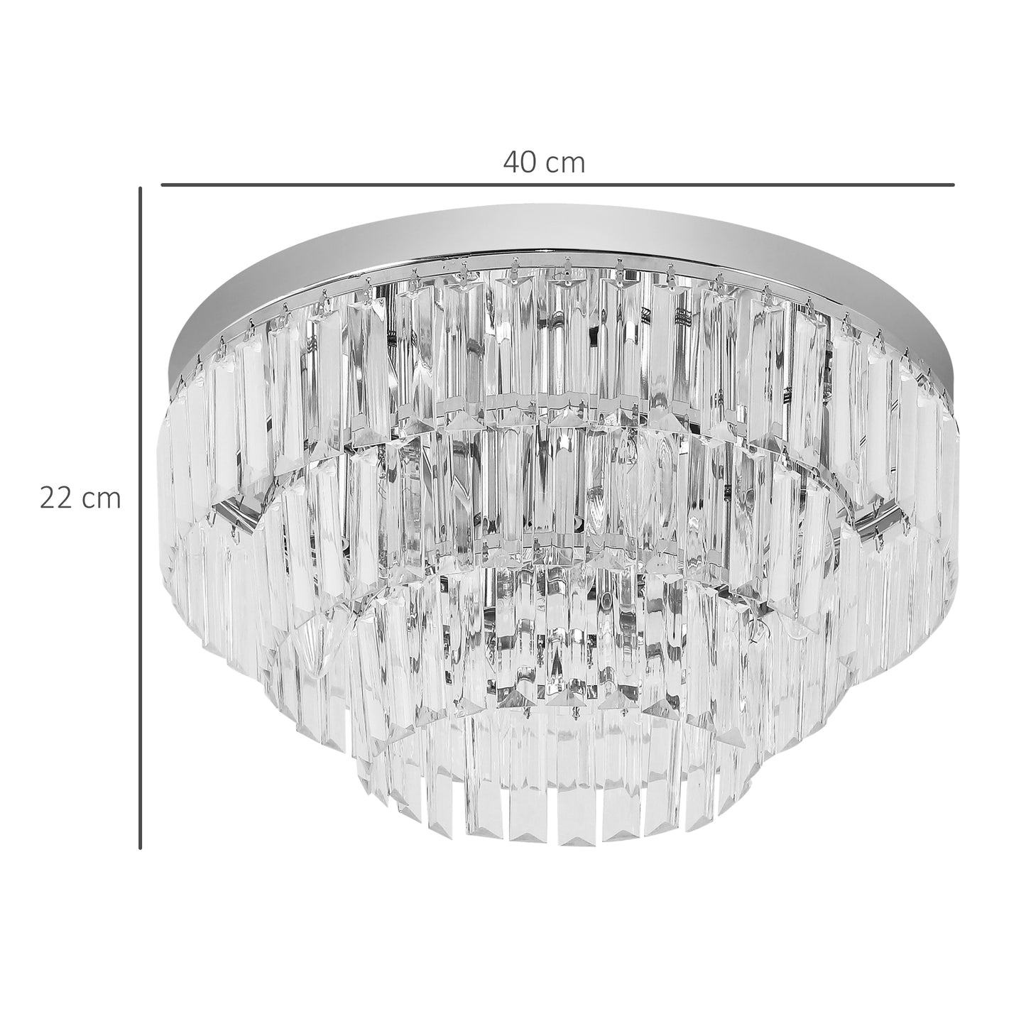 HOMCOM 112 Crystallite Ceiling Chandelier
