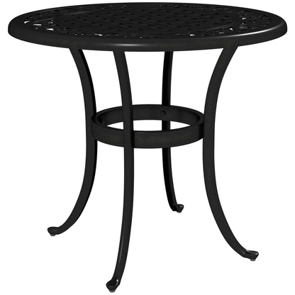 Outsunny Outdoor Garden Table, Cast Aluminium Patio End Table with Anti-slip Foot Pads for Garden, Patio, Balcony, 60 x 60 cm, Black