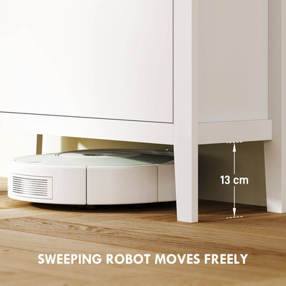 HOMCOM Modern Two-Drawer Shoe Cabinet - White