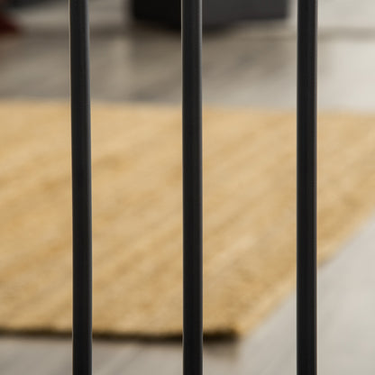 PawHut Pet Gate Safety Gate, with Cat Flap, Auto Close, for Staircases, Doorways, Hallways, 74-80cm Wide - Black--ChewyGames-ChewyGames