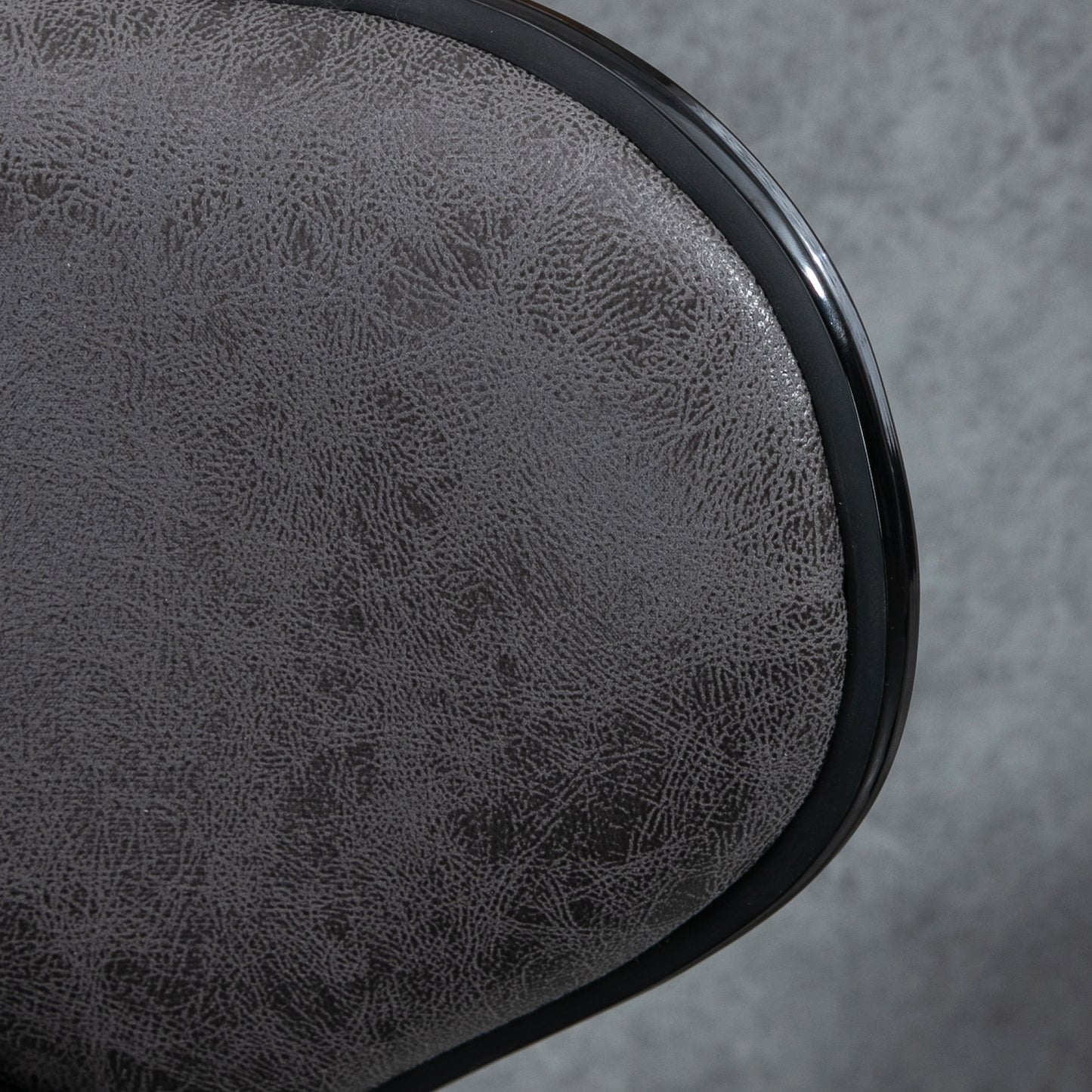 HOMCOM Kitchen Stools Set of 2  61-81cm Sitting Height Leather Upholstered Bar Chairs, Dark Grey