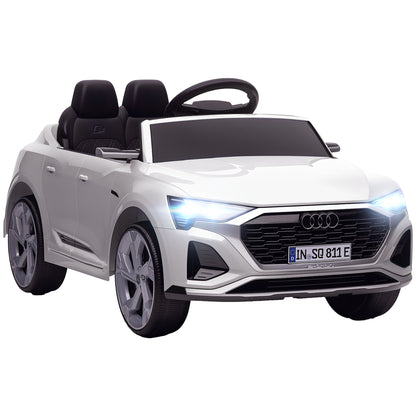 AIYAPLAY Audi Q8 etron Sportback Licensed Ride on Car with Remote Control, Four-Wheel Suspension, Soft Start for Ages 3-4, White