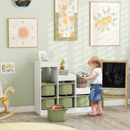 AIYAPLAY Toy Storage Organiser, Three-Layer Kids Toy Storage Units, with Removable Bins, for Ages 3-8 Years, Green