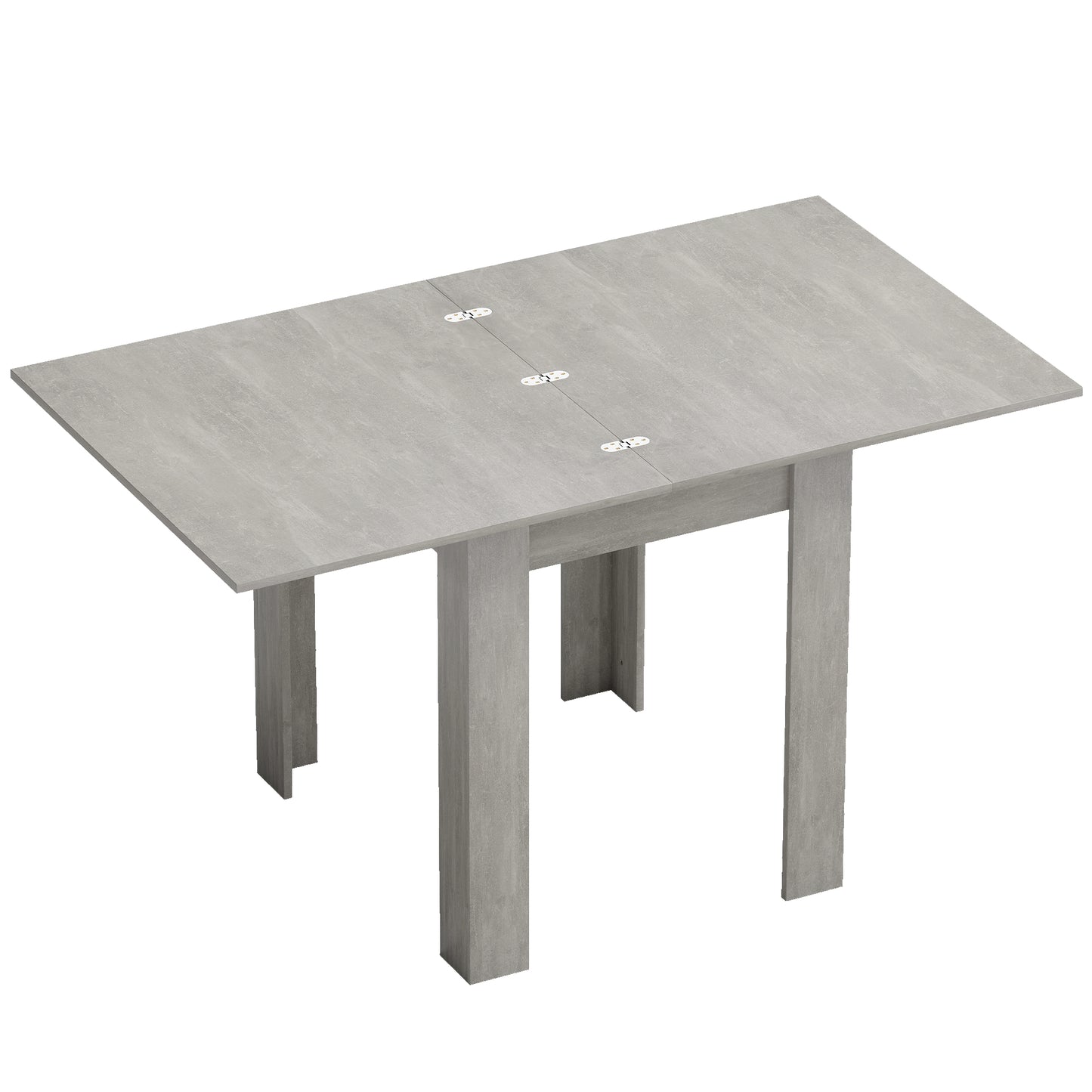 HOMCOM Folding Dining Table for 4-6, Rectangular Extendable Drop Leaf Table for Small Spaces, 140 x 80 x 77.5 cm, Grey