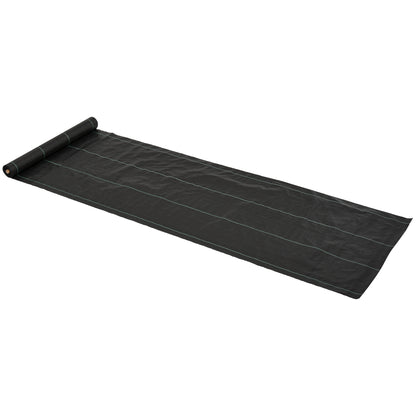 Outsunny 1m x 50m Weed Control Membrane, Heavy Duty Weed Control Barrier Fabric, 100gsm Ground Cover for Patios, Garden