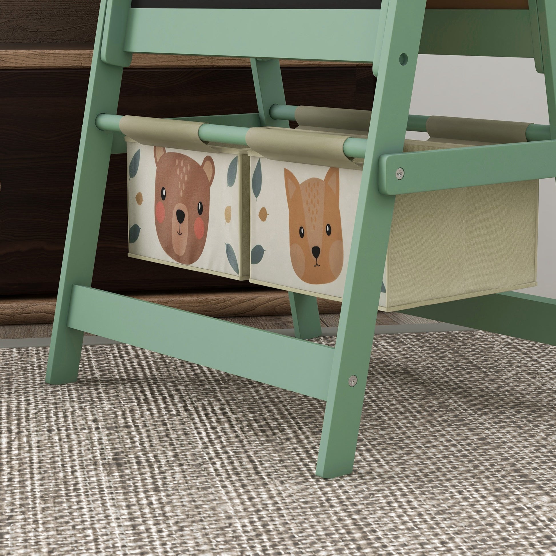 AIYAPLAY Three-In-One Kids Easel with Paper Roll, Art Easel, with Storage - Green--ChewyGames-ChewyGames