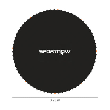 SPORTNOW Replacement Trampoline Mat with Spring Pull Tool, 72 V-Hooks, for 12ft Trampoline using 14cm Springs, Black