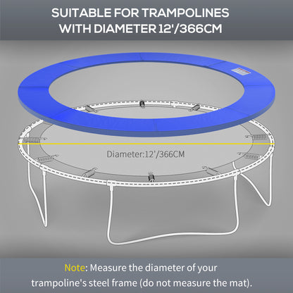 HOMCOM 12ft Trampoline Pad, Φ366cm Trampoline Accessories Surround Pad Thick Foam Pads Padding Replacement Spare, Blue