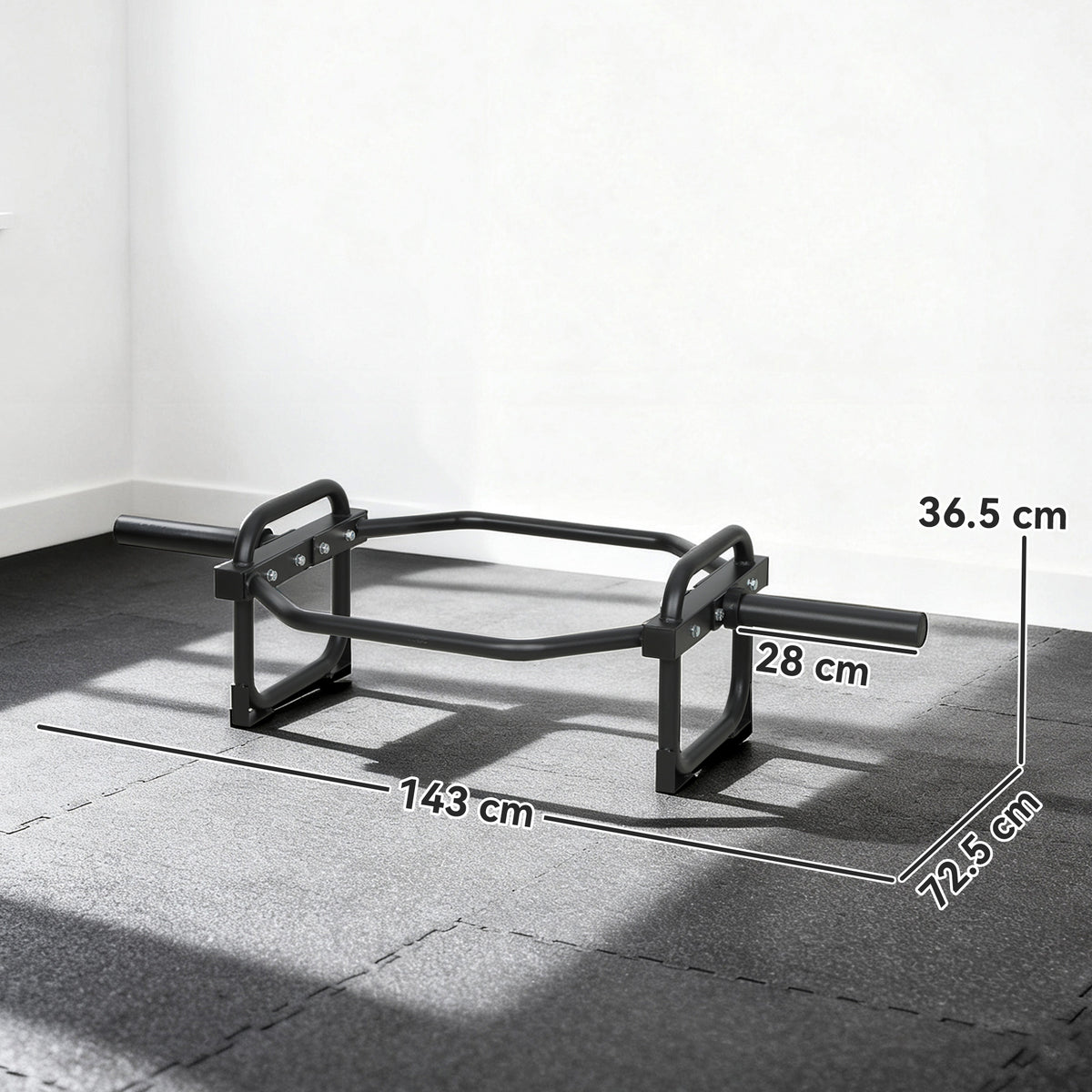 SPORTNOW Olympic Trap Bar, 2" Hex Barbell Bar with 300kg Capacity for Deadlifts, Shrugs, Squats and Farmer Walks