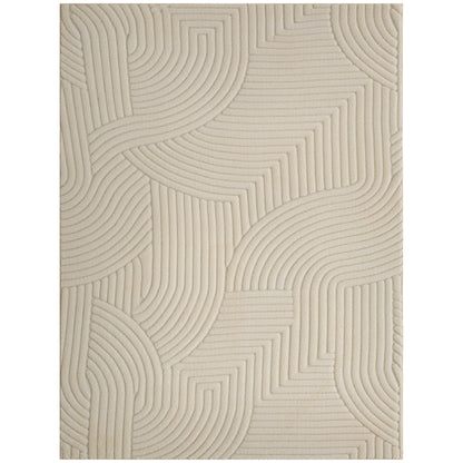 HOMCOM Modern Geometric Rug, Thick Plush, Non-Slip, 160 x 120 cm – Cream, Living Room/Bedroom/Office