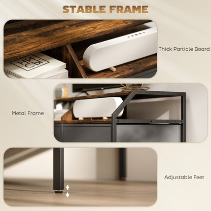 HOMCOM Industrial-Style TV Stand Cabinet - Brown