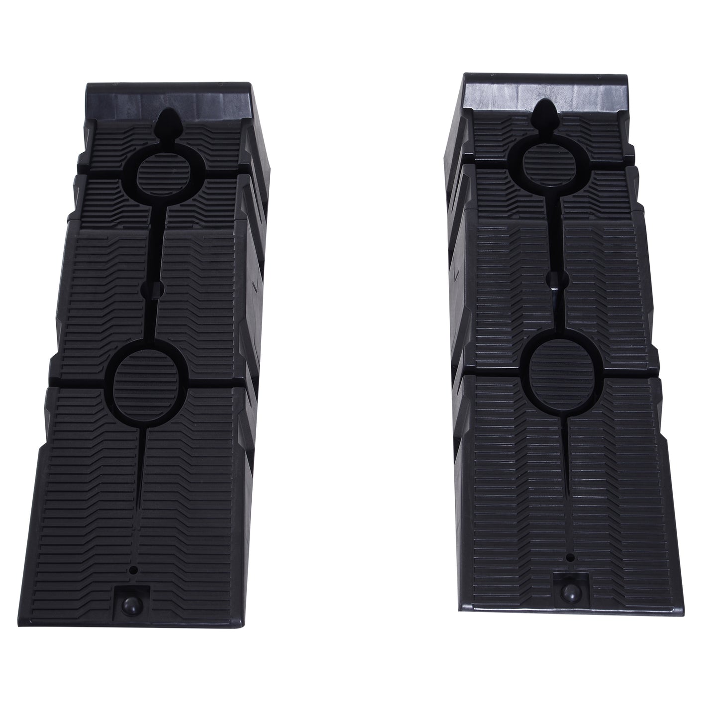 DURHAND 2 PCs Car Ramps Heavy Duty 2.5 Ton Motorhome Levelling Ramps, Plastic Garage Workshop Car Lift, Portable Automotive Vehicle Campervan Car Ramp, Black