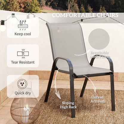 Outsunny Three-Piece Outdoor Garden Set - Light Grey