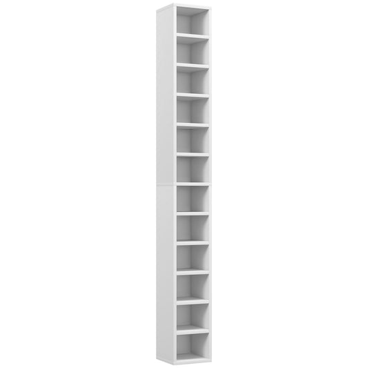 HOMCOM 204 CD Tall Narrow Media Storage Tower - White--ChewyGames-ChewyGames