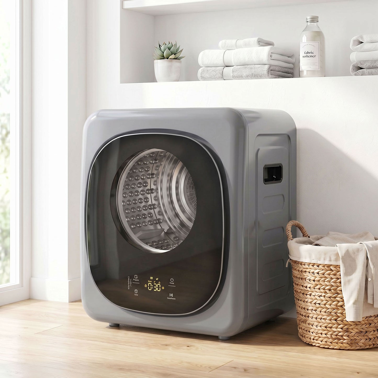 HOMCOM 4kg Vented Tumble Dryer with 5 Drying Mode, 800W Compact Freestanding Front Tumble Dryer, Silver